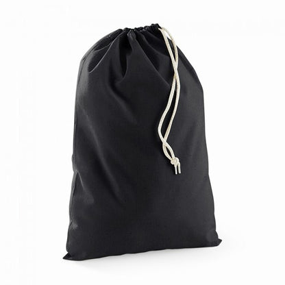 Black - Front - Westford Mill Cotton Stuff Bag