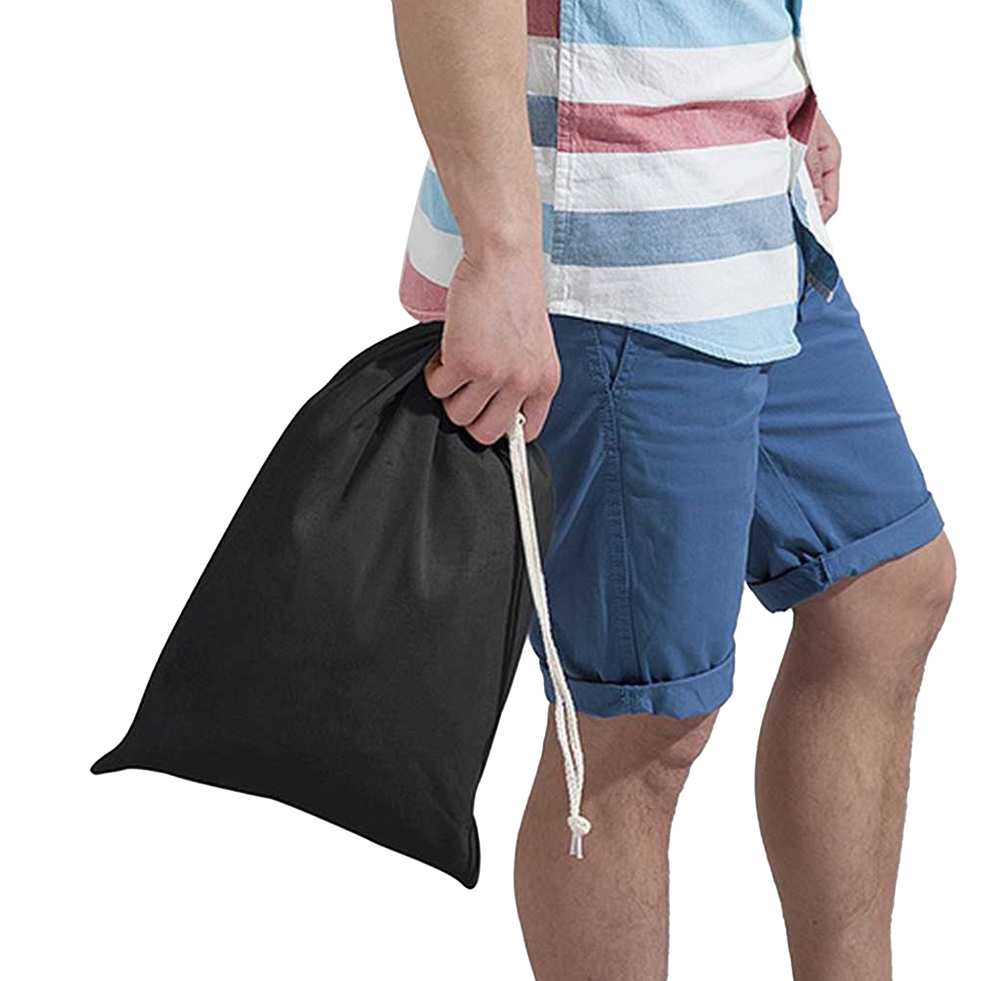 Black - Side - Westford Mill Cotton Stuff Bag