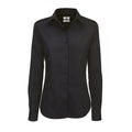 Black - Front - B&C Womens-Ladies Sharp Twill Long Sleeve Shirt