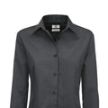 Navy Blue - Front - B&C Womens-Ladies Sharp Twill Long Sleeve Shirt