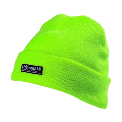 Lime - Front - Yoko Unisex Hi-Vis Thermal 3M Thinsulate Winter Hat