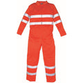 Hi Vis Orange - Back - Yoko Hi-Vis Polycotton Coverall - Mens Workwear