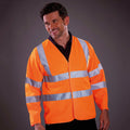 Hi Vis Orange - Back - Yoko Mens Hi-Vis Long Sleeve Waistcoat - Jacket