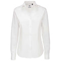 White - Front - B&C Womens-Ladies Sharp Twill Long Sleeve Shirt