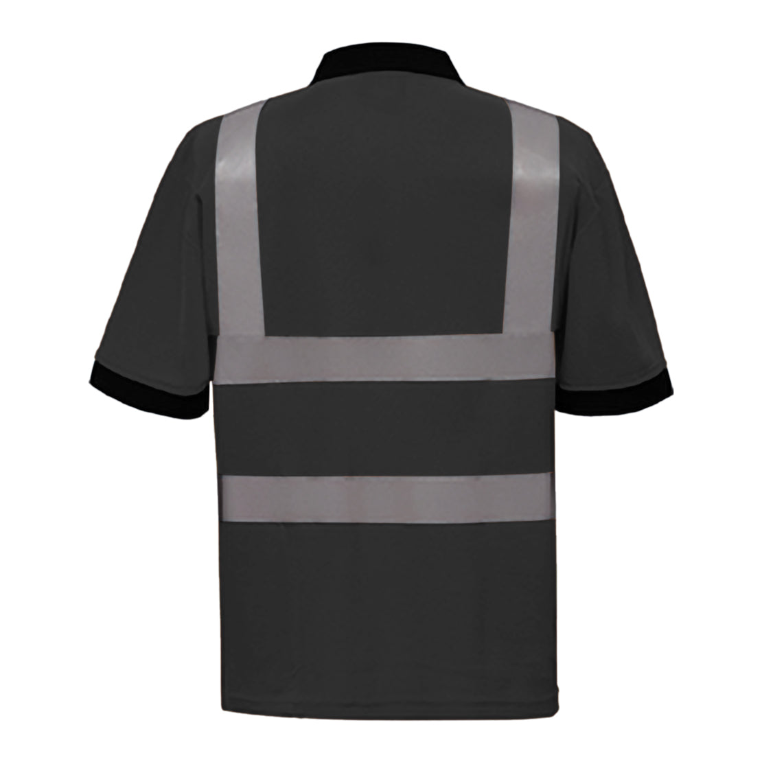 Black - Back - Yoko Hi-Vis Short Sleeve Polo Shirt - Mens Workwear