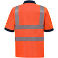 Hi Vis Orange - Back - Yoko Hi-Vis Short Sleeve Polo Shirt - Mens Workwear