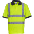 Hi-Vis Yellow - Front - Yoko Hi-Vis Short Sleeve Polo Shirt - Mens Workwear