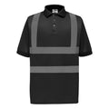 Black - Front - Yoko Hi-Vis Short Sleeve Polo Shirt - Mens Workwear