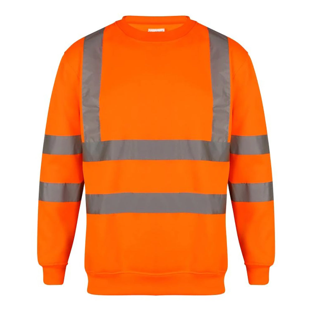 Hi Vis Orange - Front - Yoko Unisex Hi-Vis Heavyweight Sweatshirt