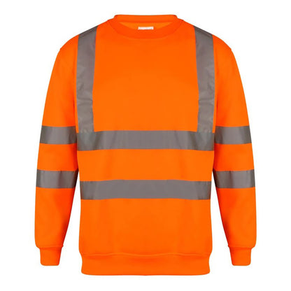 Hi Vis Orange - Front - Yoko Unisex Hi-Vis Heavyweight Sweatshirt