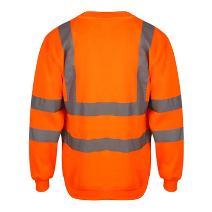 Hi Vis Orange - Back - Yoko Unisex Hi-Vis Heavyweight Sweatshirt
