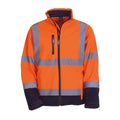 Hi Vis Orange-Navy - Front - Yoko Mens Hi-Vis Sofshell Jacket