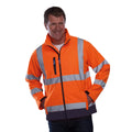 Hi Vis Orange-Navy - Back - Yoko Mens Hi-Vis Sofshell Jacket