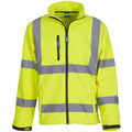 Hi-Vis Yellow - Close up - Yoko Mens Hi-Vis Sofshell Jacket