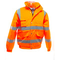 Hi Vis Orange - Back - Yoko Mens Hi-Vis Bomber Jacket