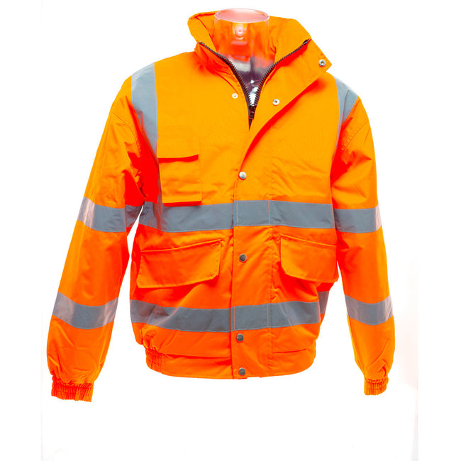 Hi Vis Orange - Back - Yoko Mens Hi-Vis Bomber Jacket