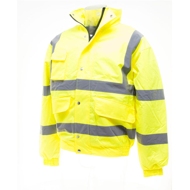 Hi-Vis Yellow - Back - Yoko Mens Hi-Vis Bomber Jacket