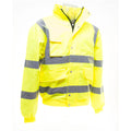 Hi-Vis Yellow - Close up - Yoko Mens Hi-Vis Bomber Jacket