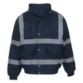 Navy Blue - Front - Yoko Mens Hi-Vis Bomber Jacket