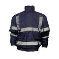 Navy Blue - Back - Yoko Mens Hi-Vis Bomber Jacket