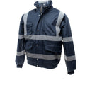 Navy Blue - Side - Yoko Mens Hi-Vis Bomber Jacket