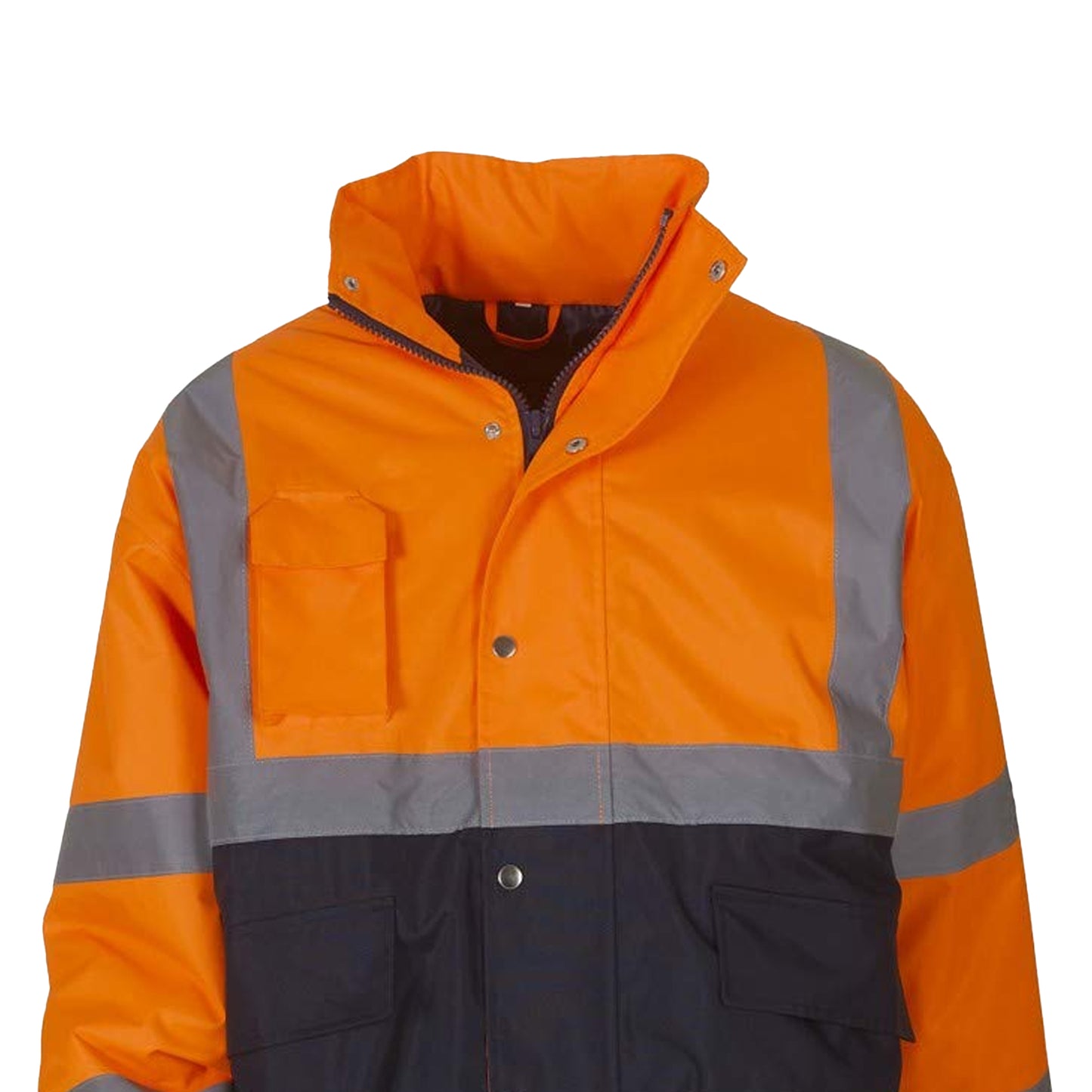 Orange-Navy - Back - Yoko Hi-Vis Two Tone Bomber Jacket