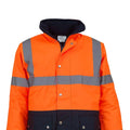 Hi-Vis Yellow-Navy - Front - Yoko Unisex Hi-Vis 2 Band Two Tone Jacket