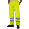 Hi-Vis Yellow - Back - Yoko Mens Hi-Vis Waterproof Contractor Over Trousers