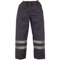 Navy Blue - Front - Yoko Mens Hi-Vis Waterproof Contractor Over Trousers