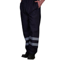 Navy Blue - Back - Yoko Mens Hi-Vis Waterproof Contractor Over Trousers