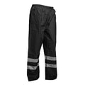 Black - Back - Yoko Mens Hi-Vis Waterproof Contractor Over Trousers