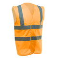 Hi Vis Orange - Back - Yoko Unisex Premium Hi-Vis Waistcoat Vest - Jacket