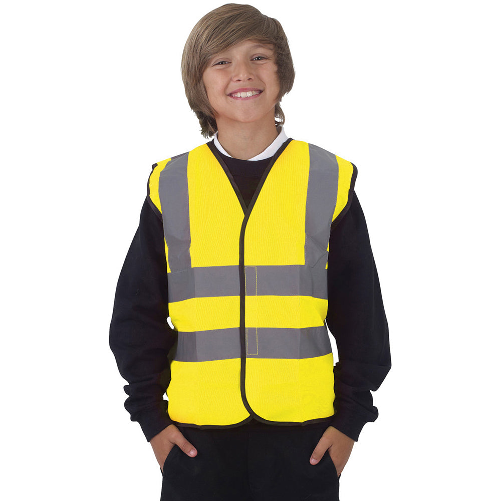 Hi-Vis Yellow - Back - Yoko Hi-Vis Childrens Unisex Waistcoat - Jacket