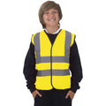 Hi-Vis Yellow - Back - Yoko Hi-Vis Childrens Unisex Waistcoat - Jacket