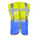 Hi Vis Yellow-Royal Blue - Front - Yoko Hi-Vis Premium Executive-Manager Waistcoat - Jacket