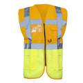 Hi Vis Orange-Hi Vis Yell - Front - Yoko Hi-Vis Premium Executive-Manager Waistcoat - Jacket