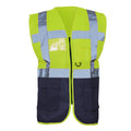 Hi Vis Yellow-Navy - Front - Yoko Hi-Vis Premium Executive-Manager Waistcoat - Jacket