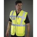 Hi-Vis Yellow - Back - Yoko Hi-Vis Premium Executive-Manager Waistcoat - Jacket