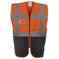 Hi Vis Yellow-Black - Back - Yoko Hi-Vis Premium Executive-Manager Waistcoat - Jacket