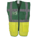 Green-Hi Vis Yellow - Back - Yoko Hi-Vis Premium Executive-Manager Waistcoat - Jacket