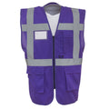 Purple - Front - Yoko Hi-Vis Premium Executive-Manager Waistcoat - Jacket