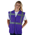 Purple - Back - Yoko Hi-Vis Premium Executive-Manager Waistcoat - Jacket