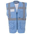 Sky Blue - Front - Yoko Hi-Vis Premium Executive-Manager Waistcoat - Jacket