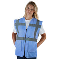 Sky Blue - Back - Yoko Hi-Vis Premium Executive-Manager Waistcoat - Jacket