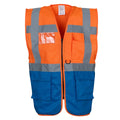 Hi Vis Orange-Royal - Front - Yoko Hi-Vis Premium Executive-Manager Waistcoat - Jacket