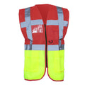 Red-Hi Vis Yellow - Front - Yoko Hi-Vis Premium Executive-Manager Waistcoat - Jacket