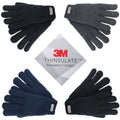Black - Side - Yoko Unisex 3M Thinsulte Full Finger Thermal Winter-Ski Gloves