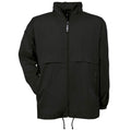 Black - Front - B&C Mens Air Lightweight Windproof, Showerproof & Water Repellent Jacket