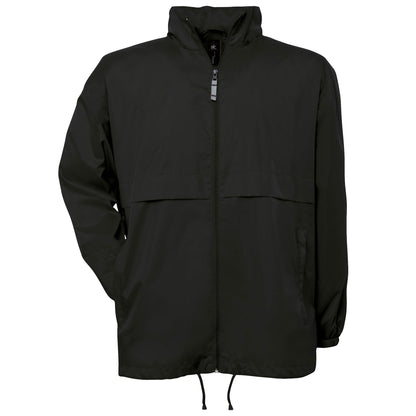 Black - Front - B&C Mens Air Lightweight Windproof, Showerproof & Water Repellent Jacket