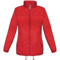 Red - Front - B&C Womens-Ladies Sirocco Lightweight Windproof, Showerproof & Water Repellent Jacket